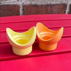 Yellow and Orange Tupperware Egg Cups